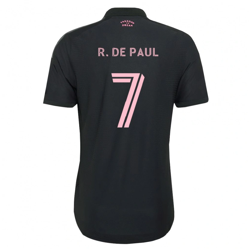 Danxen Kvinnor Rodrigo De Paul #7 Rosa Svart Vit Bortatröja Matchtröjor 2026/27 Tröjor T-Tröja