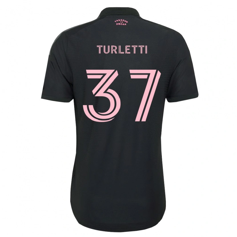 Danxen Kvinnor Mateo Turletti #37 Rosa Svart Vit Bortatröja Matchtröjor 2026/27 Tröjor T-Tröja