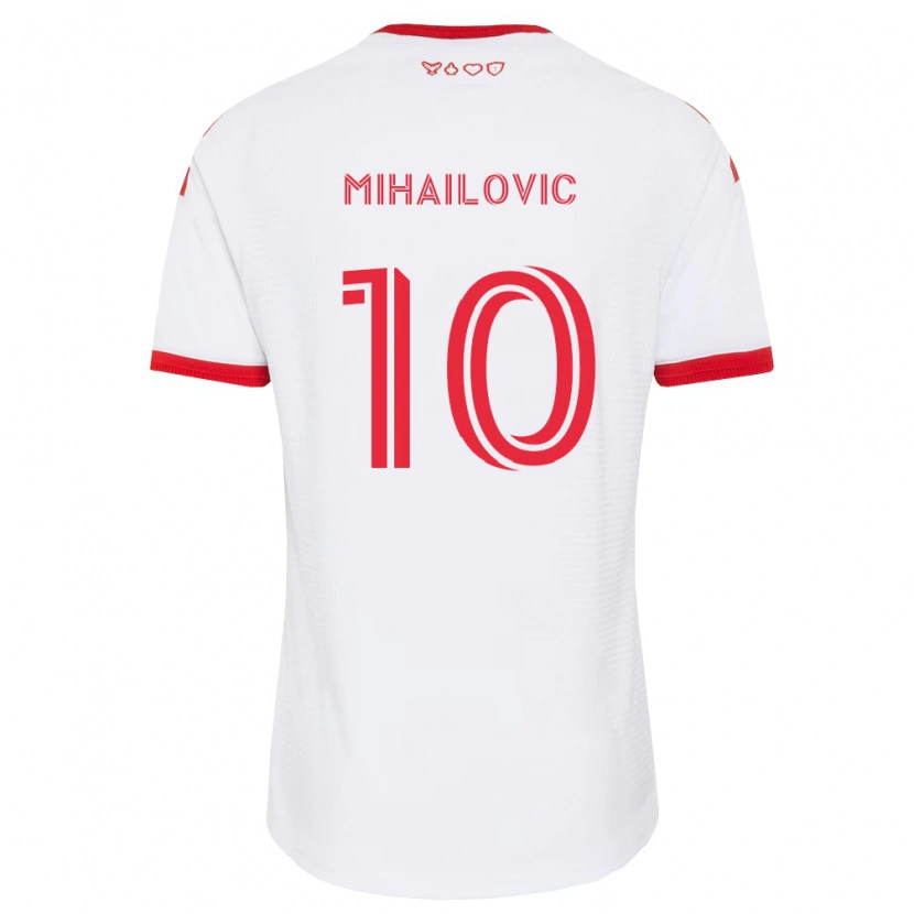 Danxen Kvinnor Djordje Mihailovic #10 Vit Röd Svart Bortatröja Matchtröjor 2026/27 Tröjor T-Tröja