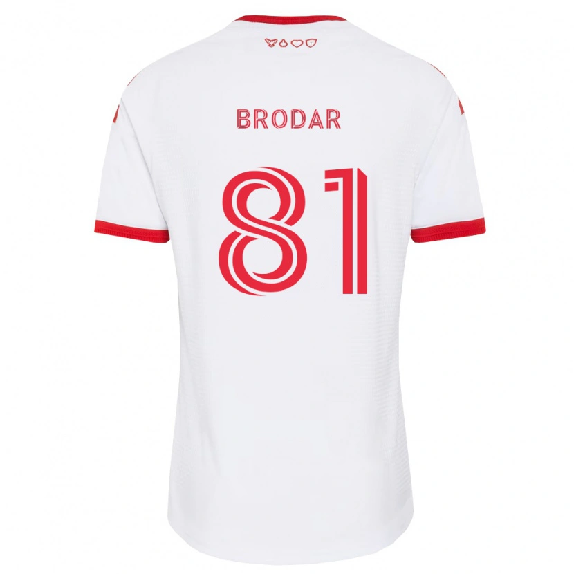 Danxen Kvinnor Niko Brodar #81 Vit Röd Svart Bortatröja Matchtröjor 2026/27 Tröjor T-Tröja