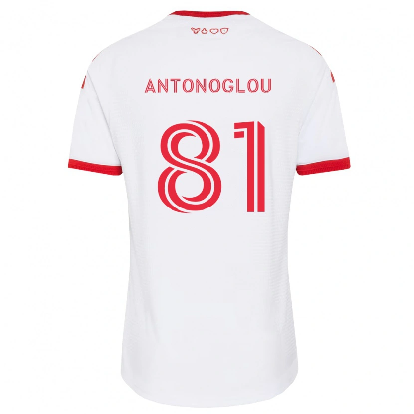 Danxen Kvinnor Themi Antonoglou #81 Vit Röd Svart Bortatröja Matchtröjor 2026/27 Tröjor T-Tröja