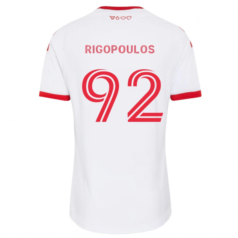 Danxen Kvinnor Theo Rigopoulos #92 Vit Röd Svart Bortatröja Matchtröjor 2026/27 Tröjor T-Tröja
