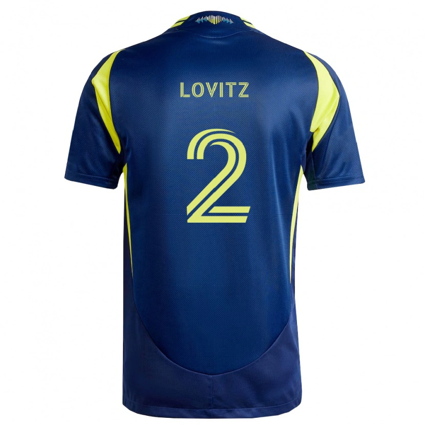 Danxen Kvinnor Daniel Lovitz #2 Gul Marinblå Bortatröja Matchtröjor 2026/27 Tröjor T-Tröja