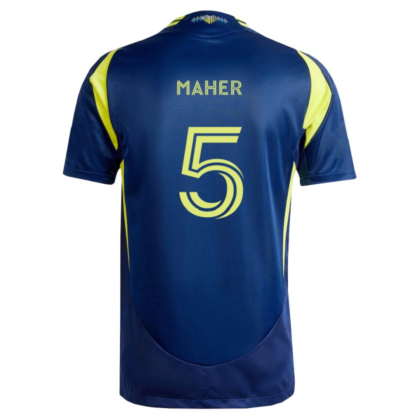 Danxen Kvinnor Jack Maher #5 Gul Marinblå Bortatröja Matchtröjor 2026/27 Tröjor T-Tröja