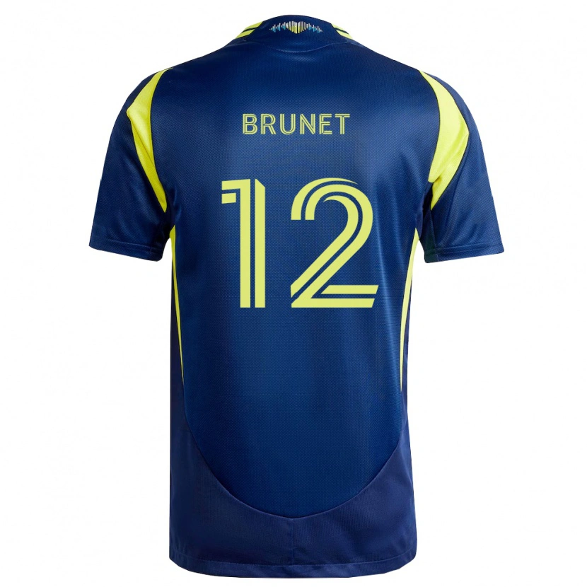 Danxen Kvinnor Charles-Emile Brunet #12 Gul Marinblå Bortatröja Matchtröjor 2026/27 Tröjor T-Tröja