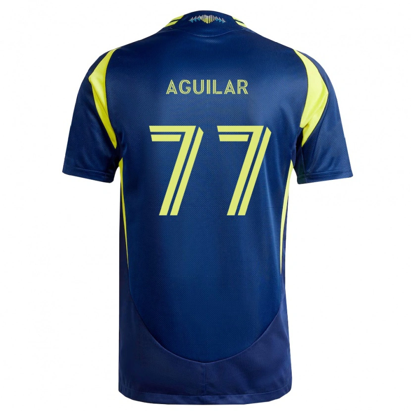 Danxen Kvinnor Xavier Aguilar #77 Gul Marinblå Bortatröja Matchtröjor 2026/27 Tröjor T-Tröja