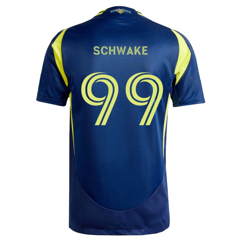 Danxen Kvinnor Brian Schwake #99 Gul Marinblå Bortatröja Matchtröjor 2026/27 Tröjor T-Tröja