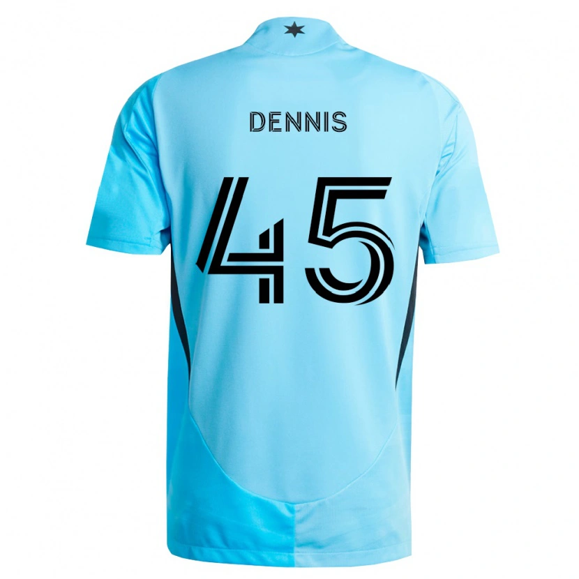 Danxen Kvinnor Tim Dennis #45 Ljusblå Svart Bortatröja Matchtröjor 2026/27 Tröjor T-Tröja