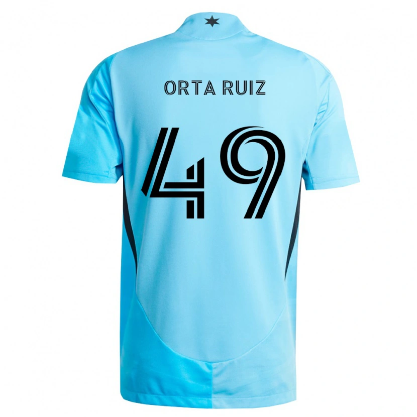 Danxen Kvinnor Jose Orta Ruiz #49 Ljusblå Svart Bortatröja Matchtröjor 2026/27 Tröjor T-Tröja