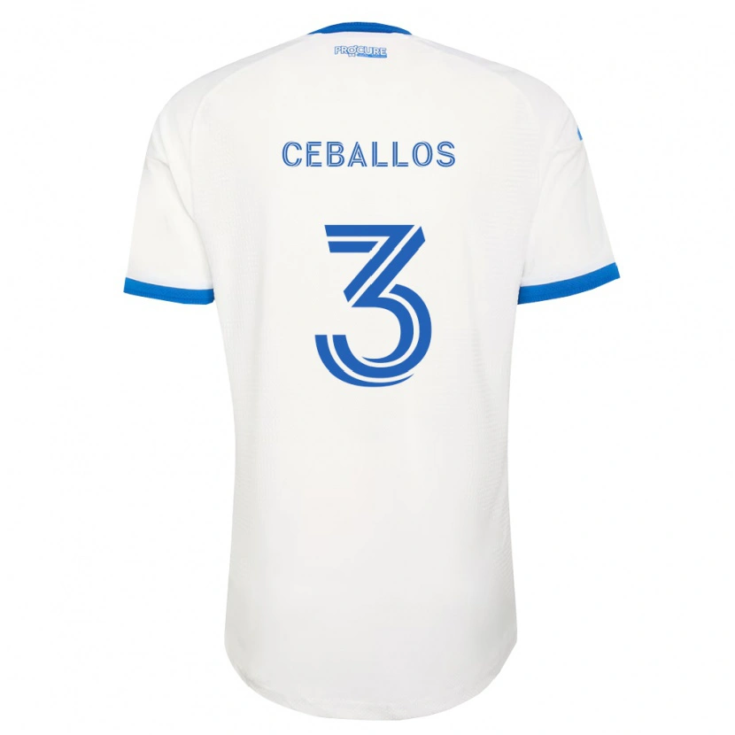 Danxen Kvinnor Brayan Ceballos #3 Himmelsblå Vit Bortatröja Matchtröjor 2026/27 Tröjor T-Tröja