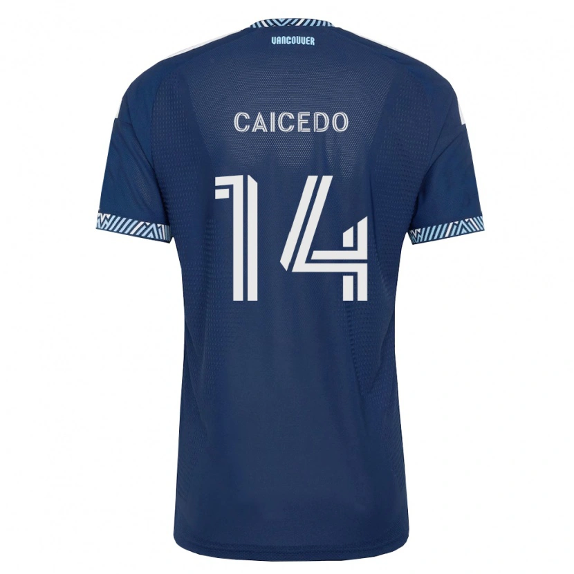 Danxen Kvinnor Bruno Caicedo #14 Mörkblå Vit Bortatröja Matchtröjor 2026/27 Tröjor T-Tröja