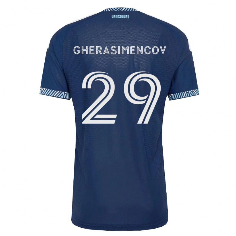 Danxen Kvinnor Mihail Gherasimencov #29 Mörkblå Vit Bortatröja Matchtröjor 2026/27 Tröjor T-Tröja