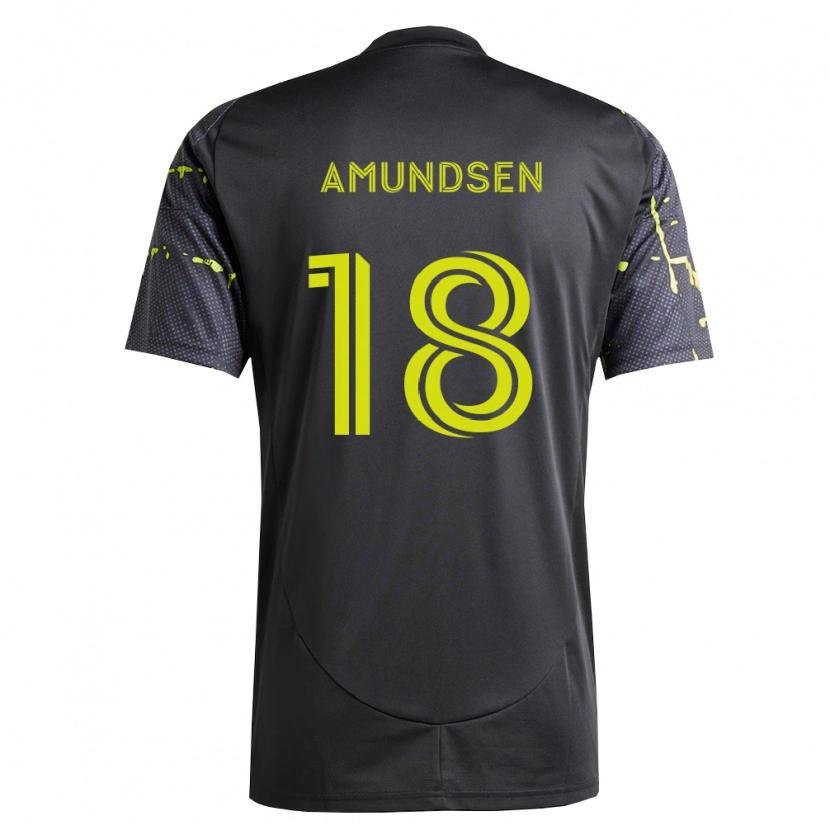 Danxen Kvinnor Malte Amundsen #18 Fluorescerande Gul Svart Bortatröja Matchtröjor 2026/27 Tröjor T-Tröja