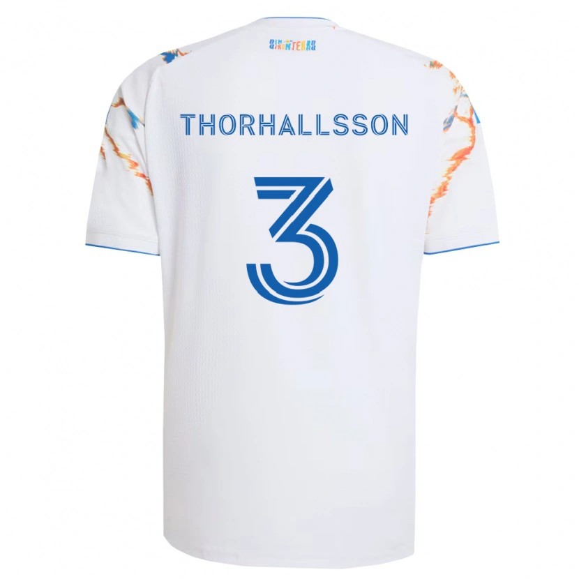 Danxen Kvinnor Dagur Dan Thórhallsson #3 Vit Orange Blå Bortatröja Matchtröjor 2026/27 Tröjor T-Tröja
