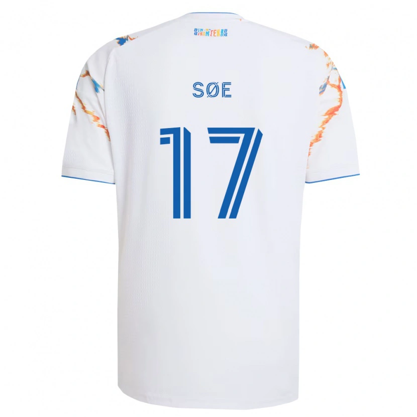 Danxen Kvinnor Osvald Søe #17 Vit Orange Blå Bortatröja Matchtröjor 2026/27 Tröjor T-Tröja