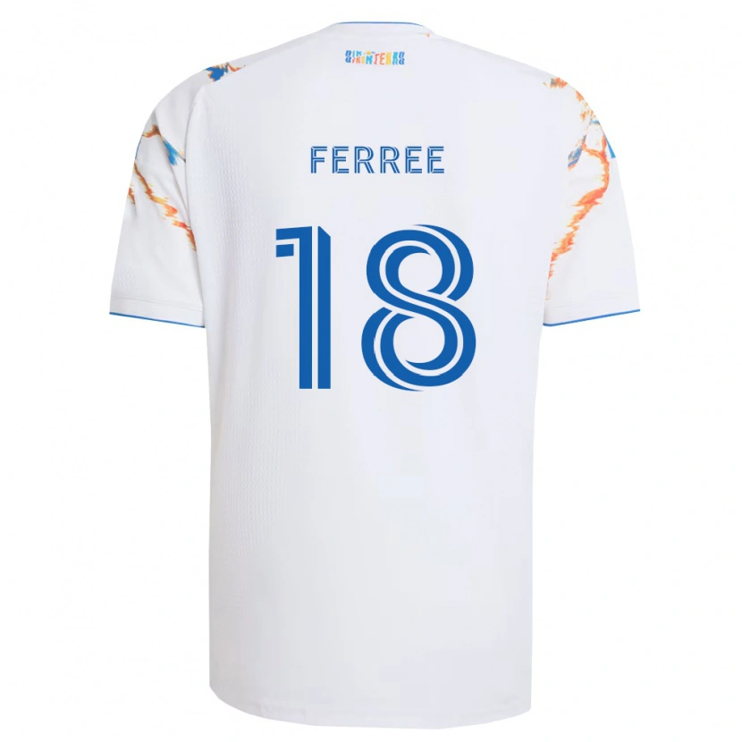 Danxen Kvinnor Duran Ferree #18 Vit Orange Blå Bortatröja Matchtröjor 2026/27 Tröjor T-Tröja