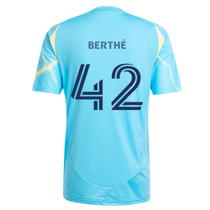 Danxen Kvinnor Mamoutou Berthé #42 Ljusblå Svart Ljusgul Bortatröja Matchtröjor 2026/27 Tröjor T-Tröja