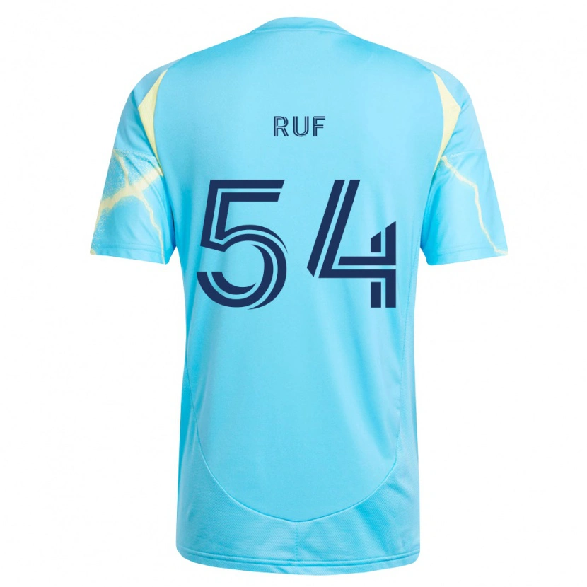 Danxen Kvinnor John Ruf #54 Ljusblå Svart Ljusgul Bortatröja Matchtröjor 2026/27 Tröjor T-Tröja