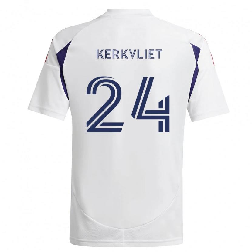 Danxen Kvinnor Max Kerkvliet #24 Kungligt Blå Röd Brun Bortatröja Matchtröjor 2026/27 Tröjor T-Tröja
