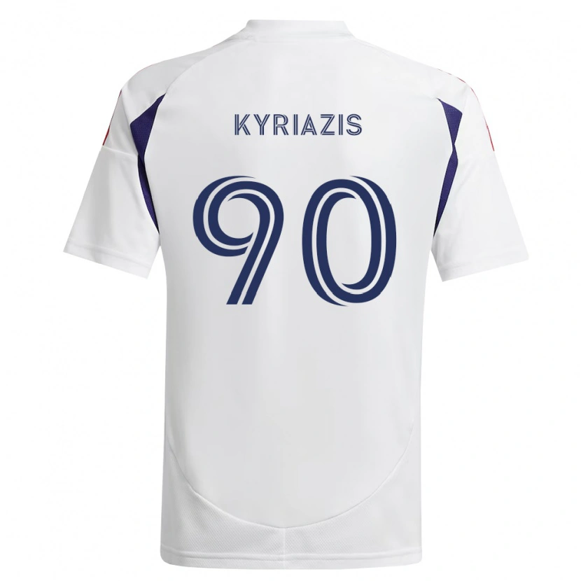 Danxen Kvinnor Konstantinos Kyriazis #90 Kungligt Blå Röd Brun Bortatröja Matchtröjor 2026/27 Tröjor T-Tröja