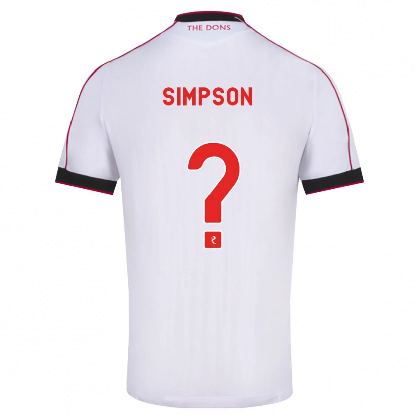 Danxen Kvinnor Theo Simpson #0 Svart Röd Vit Bortatröja Matchtröjor 2026/27 Tröjor T-Tröja