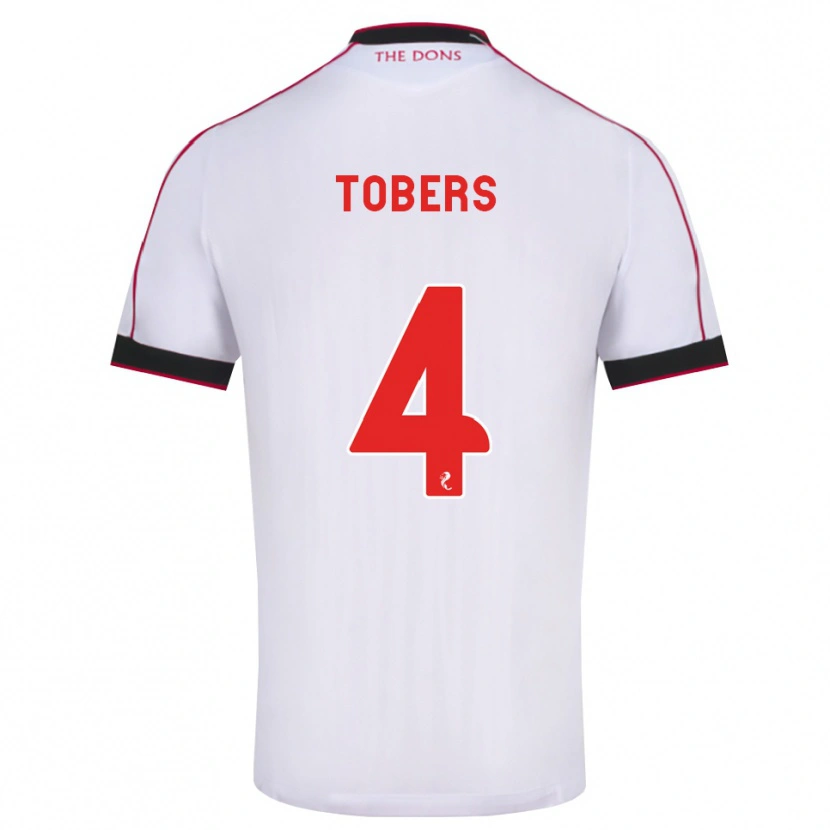 Danxen Kvinnor Kristers Tobers #4 Svart Röd Vit Bortatröja Matchtröjor 2026/27 Tröjor T-Tröja