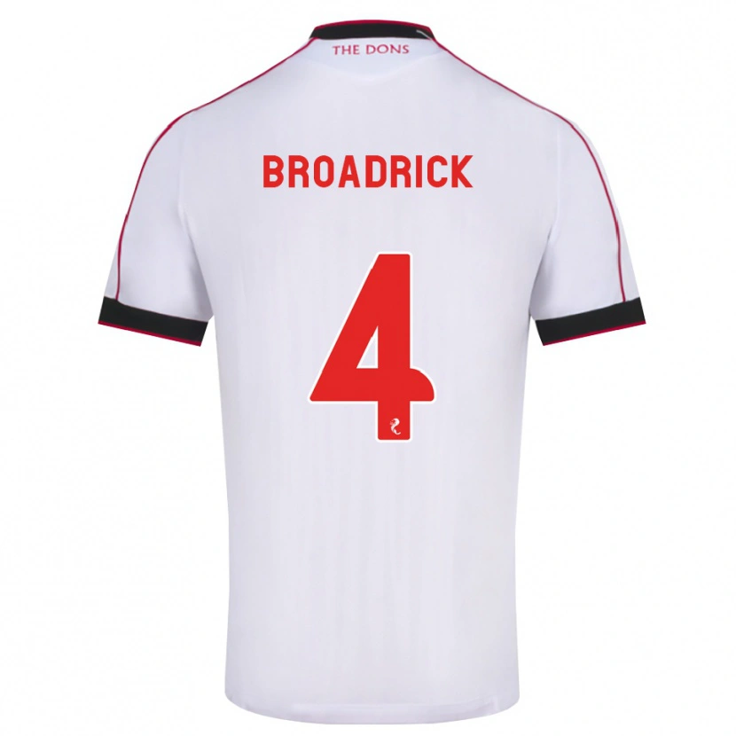 Danxen Kvinnor Jessica Broadrick #4 Svart Röd Vit Bortatröja Matchtröjor 2026/27 Tröjor T-Tröja