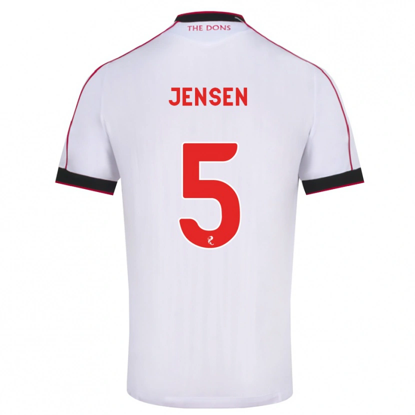 Danxen Kvinnor Richard Jensen #5 Svart Röd Vit Bortatröja Matchtröjor 2026/27 Tröjor T-Tröja