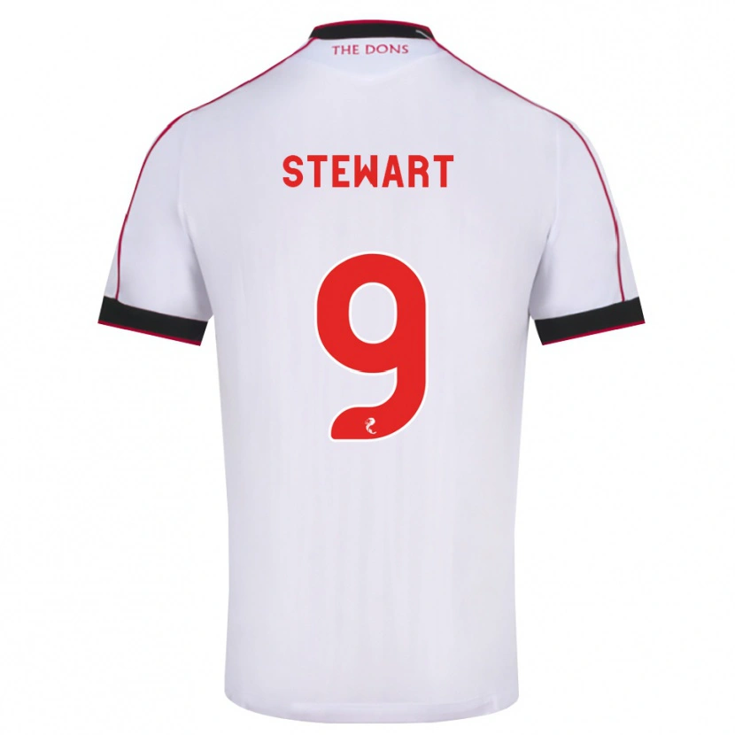 Danxen Kvinnor Hannah Stewart #9 Svart Röd Vit Bortatröja Matchtröjor 2026/27 Tröjor T-Tröja