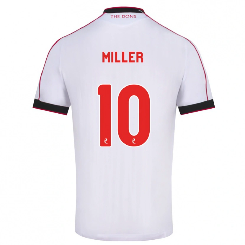 Danxen Kvinnor Darcie Miller #10 Svart Röd Vit Bortatröja Matchtröjor 2026/27 Tröjor T-Tröja
