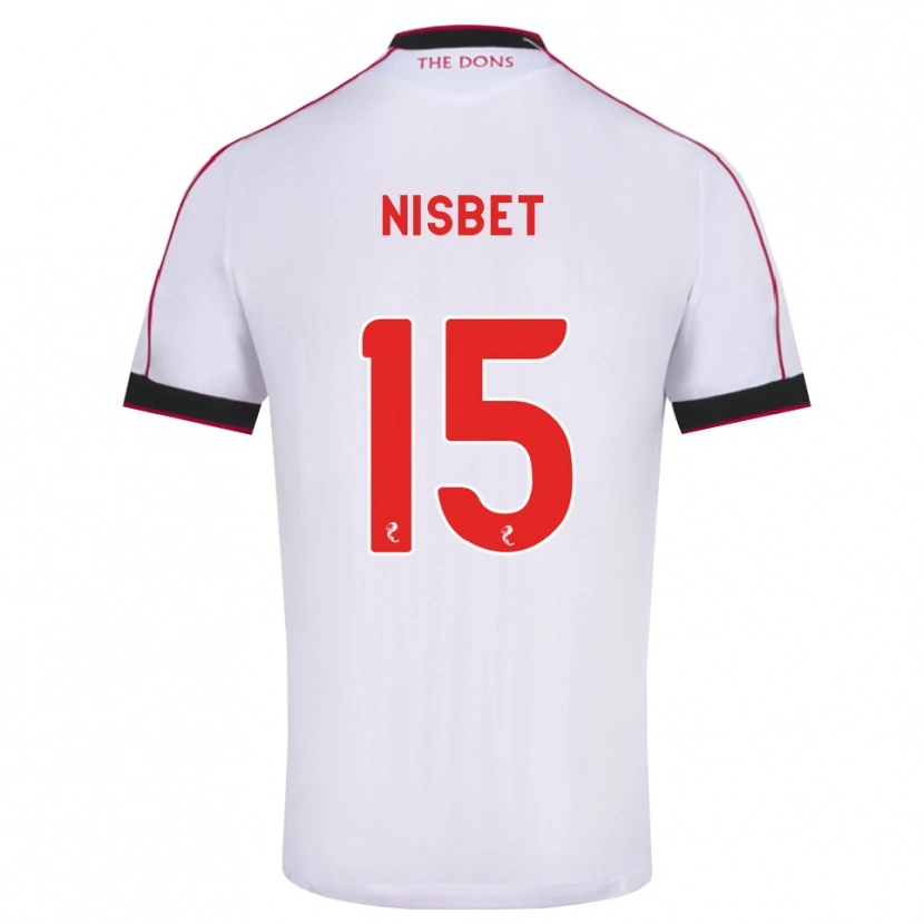 Danxen Kvinnor Kevin Nisbet #15 Svart Röd Vit Bortatröja Matchtröjor 2026/27 Tröjor T-Tröja