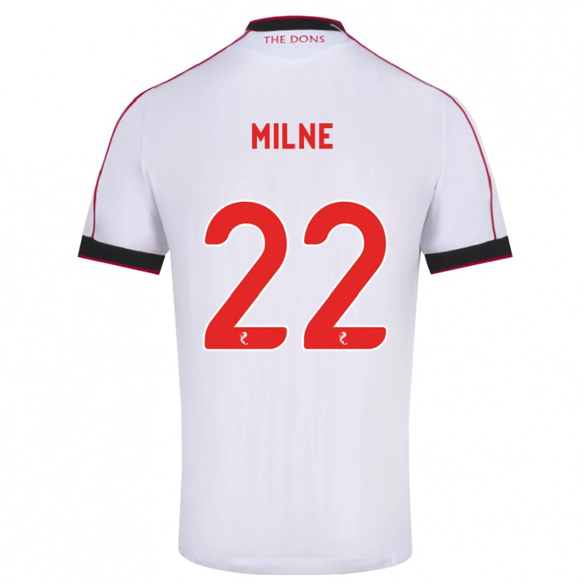 Danxen Kvinnor Jack Milne #22 Svart Röd Vit Bortatröja Matchtröjor 2026/27 Tröjor T-Tröja