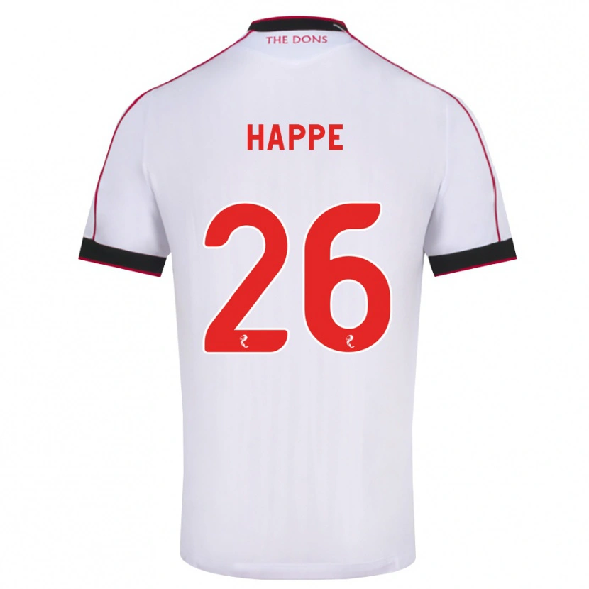Danxen Kvinnor Dan Happe #26 Svart Röd Vit Bortatröja Matchtröjor 2026/27 Tröjor T-Tröja