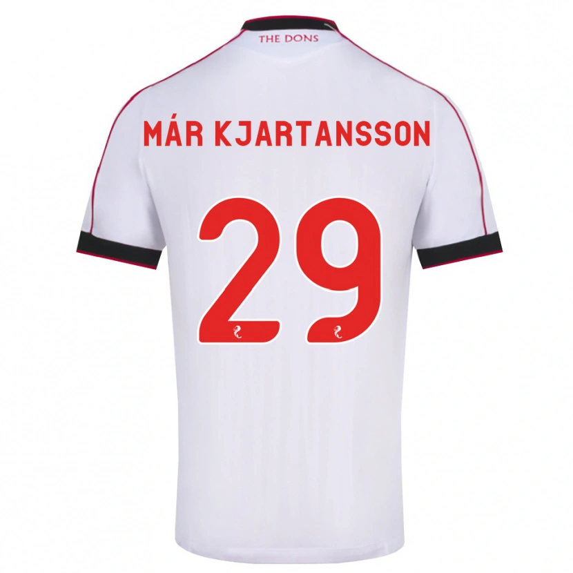 Danxen Kvinnor Kjartan Már Kjartansson #29 Svart Röd Vit Bortatröja Matchtröjor 2026/27 Tröjor T-Tröja