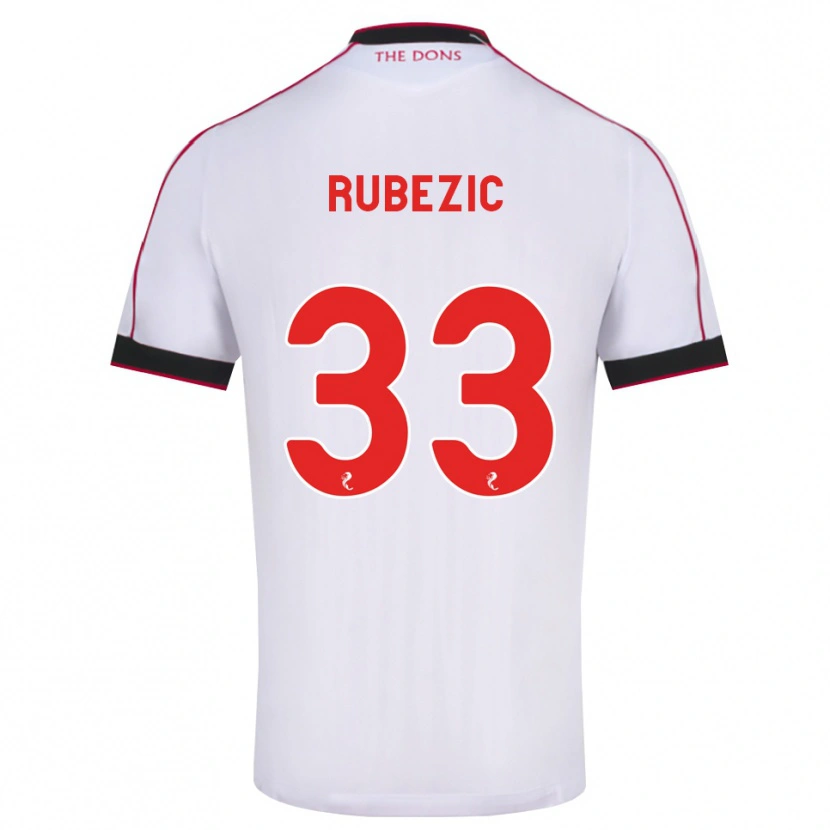 Danxen Kvinnor Slobodan Rubezic #33 Svart Röd Vit Bortatröja Matchtröjor 2026/27 Tröjor T-Tröja
