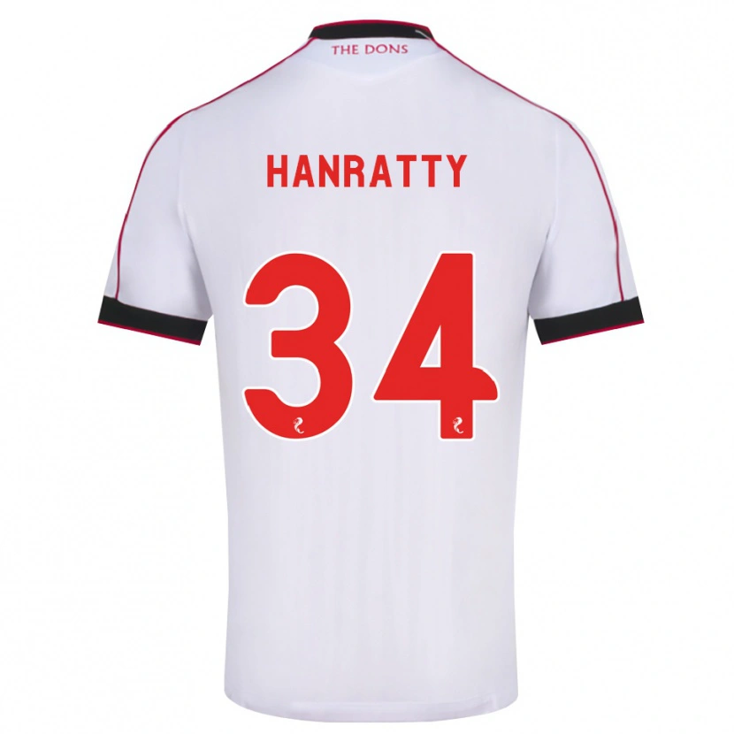 Danxen Kvinnor Kevin Hanratty #34 Svart Röd Vit Bortatröja Matchtröjor 2026/27 Tröjor T-Tröja