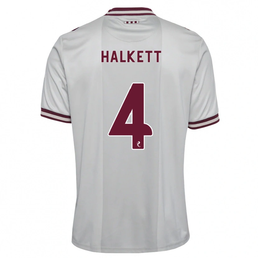 Danxen Kvinnor Craig Halkett #4 Vit Vinröd Bortatröja Matchtröjor 2026/27 Tröjor T-Tröja