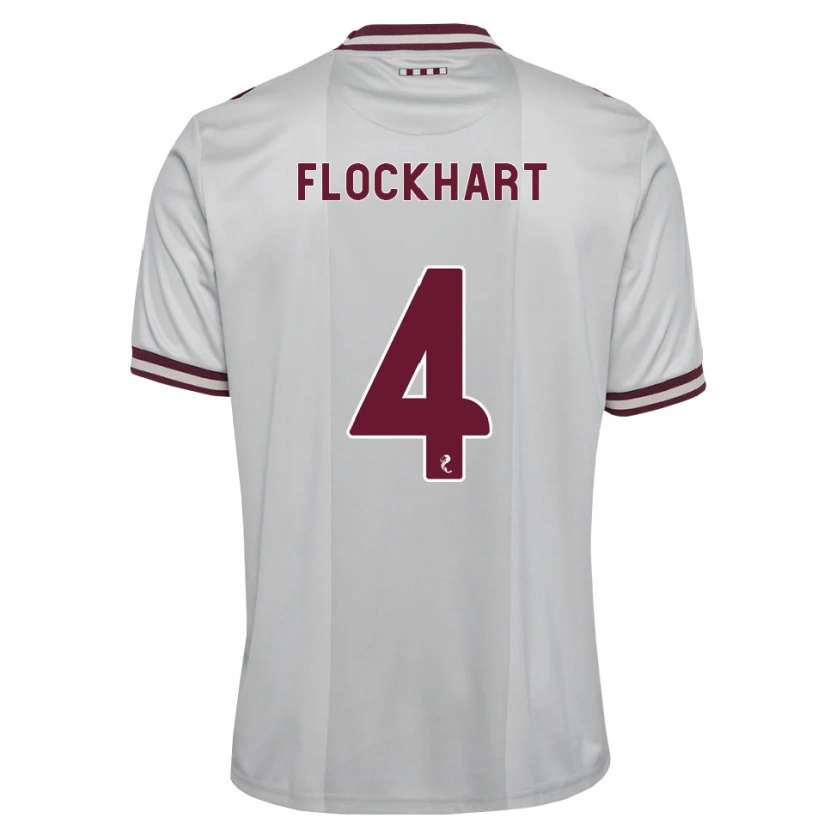 Danxen Kvinnor Robbie Flockhart #4 Vit Vinröd Bortatröja Matchtröjor 2026/27 Tröjor T-Tröja