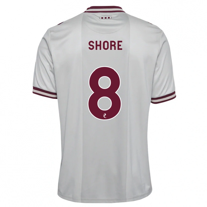 Danxen Kvinnor Eilidh Shore #8 Vit Vinröd Bortatröja Matchtröjor 2026/27 Tröjor T-Tröja
