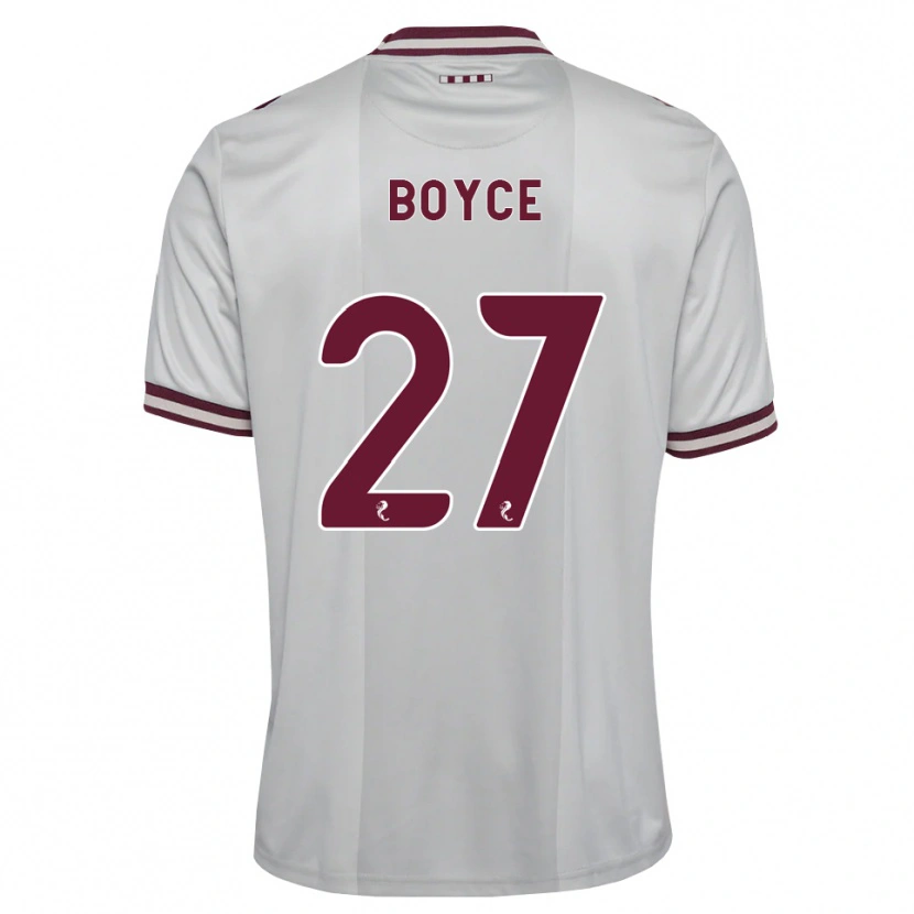 Danxen Kvinnor Liam Boyce #27 Vit Vinröd Bortatröja Matchtröjor 2026/27 Tröjor T-Tröja