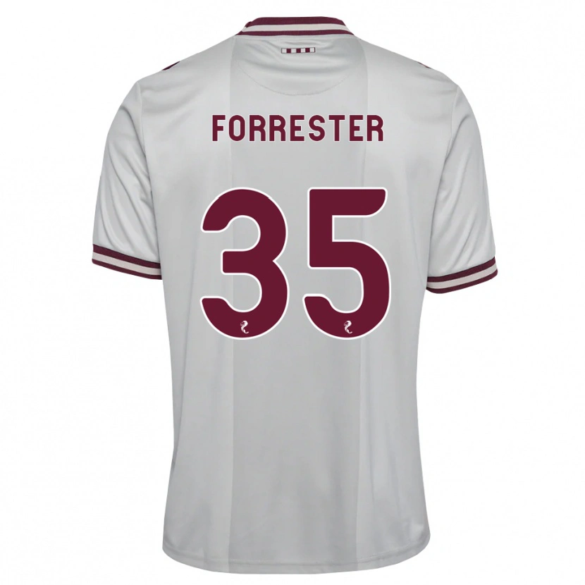 Danxen Kvinnor Adam Forrester #35 Vit Vinröd Bortatröja Matchtröjor 2026/27 Tröjor T-Tröja