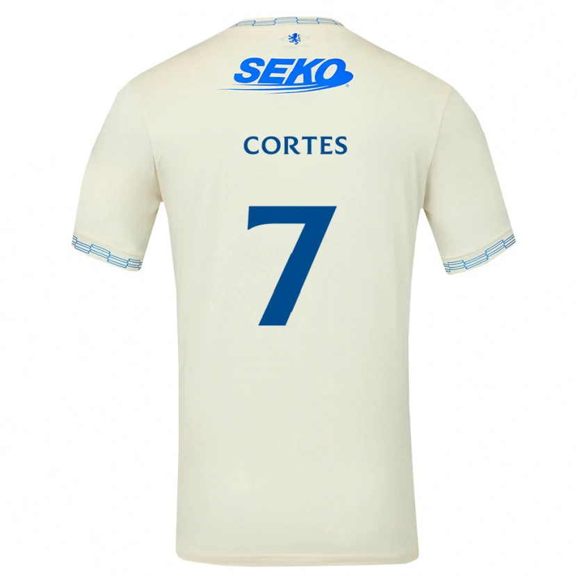 Danxen Kvinnor Óscar Cortés #7 Djup Himmelsblå Vit Bortatröja Matchtröjor 2026/27 Tröjor T-Tröja
