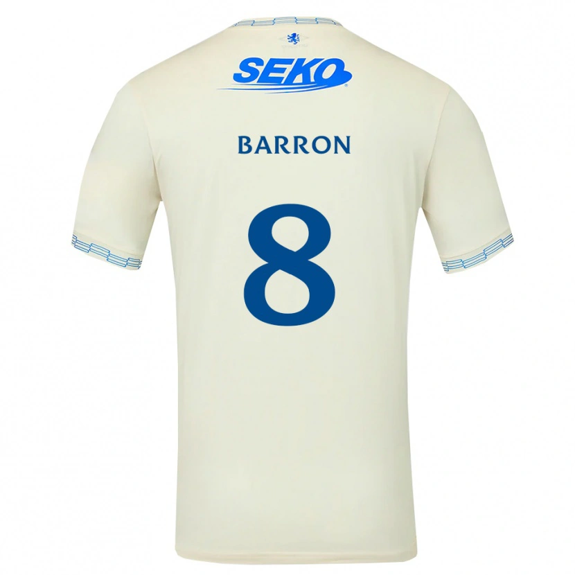 Danxen Kvinnor Connor Barron #8 Djup Himmelsblå Vit Bortatröja Matchtröjor 2026/27 Tröjor T-Tröja
