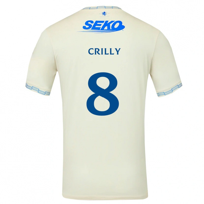 Danxen Kvinnor Aiden Crilly #8 Djup Himmelsblå Vit Bortatröja Matchtröjor 2026/27 Tröjor T-Tröja
