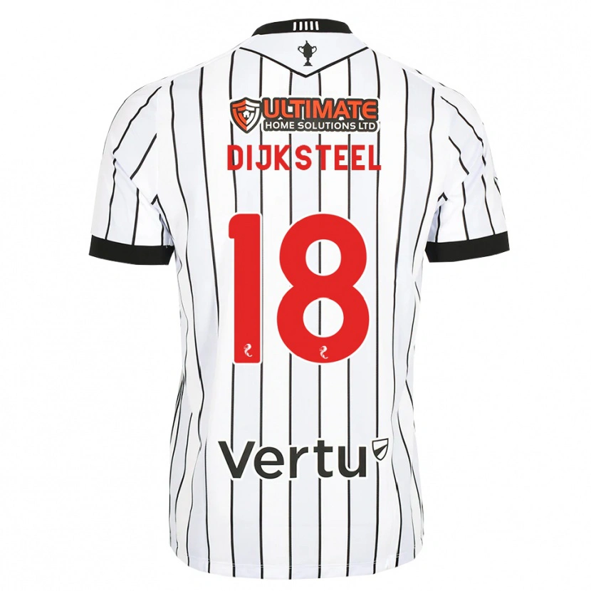 Danxen Barn Malik Dijksteel #18 Vit Svart Röd Hemmatröja Matchtröjor 2026/27 Tröjor T-Tröja