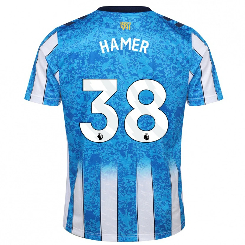 Danxen Barn Gustavo Hamer #38 Vit Blå Orange Hemmatröja Matchtröjor 2026/27 Tröjor T-Tröja