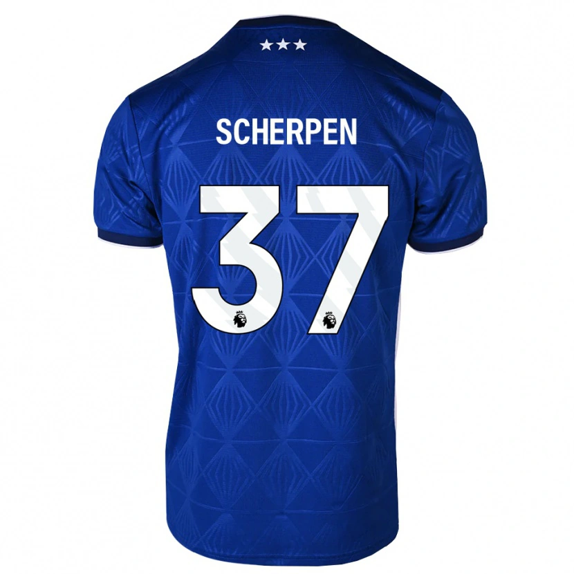 Danxen Barn Kjell Scherpen #37 Mellanblå Vit Röd Hemmatröja Matchtröjor 2026/27 Tröjor T-Tröja