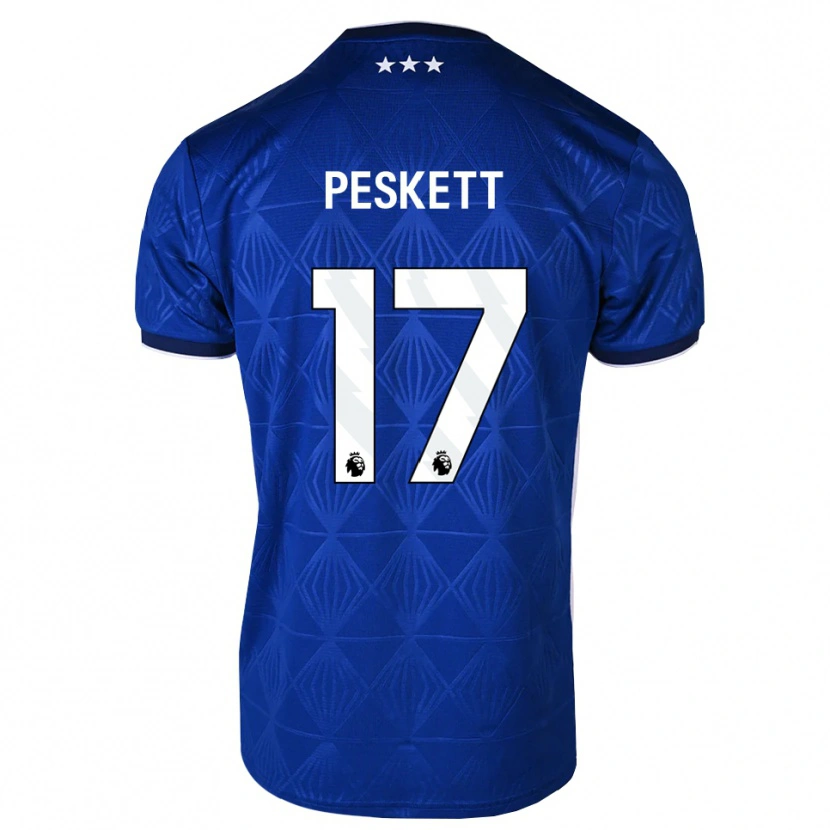 Danxen Barn Sophie Peskett #17 Mellanblå Vit Röd Hemmatröja Matchtröjor 2026/27 Tröjor T-Tröja