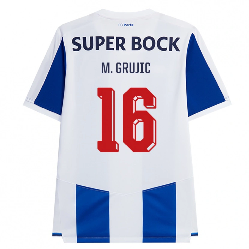 Danxen Barn Marko Grujic #16 Blå Vit Röd Hemmatröja Matchtröjor 2026/27 Tröjor T-Tröja
