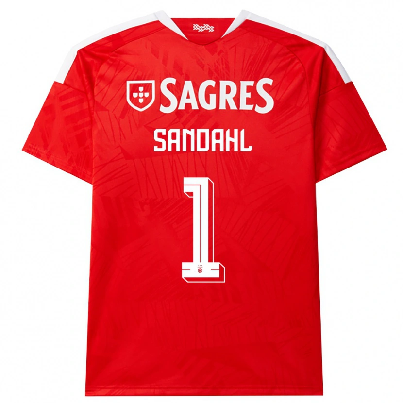 Danxen Barn Alexander Sandahl #1 Röd Vit Gul Hemmatröja Matchtröjor 2026/27 Tröjor T-Tröja